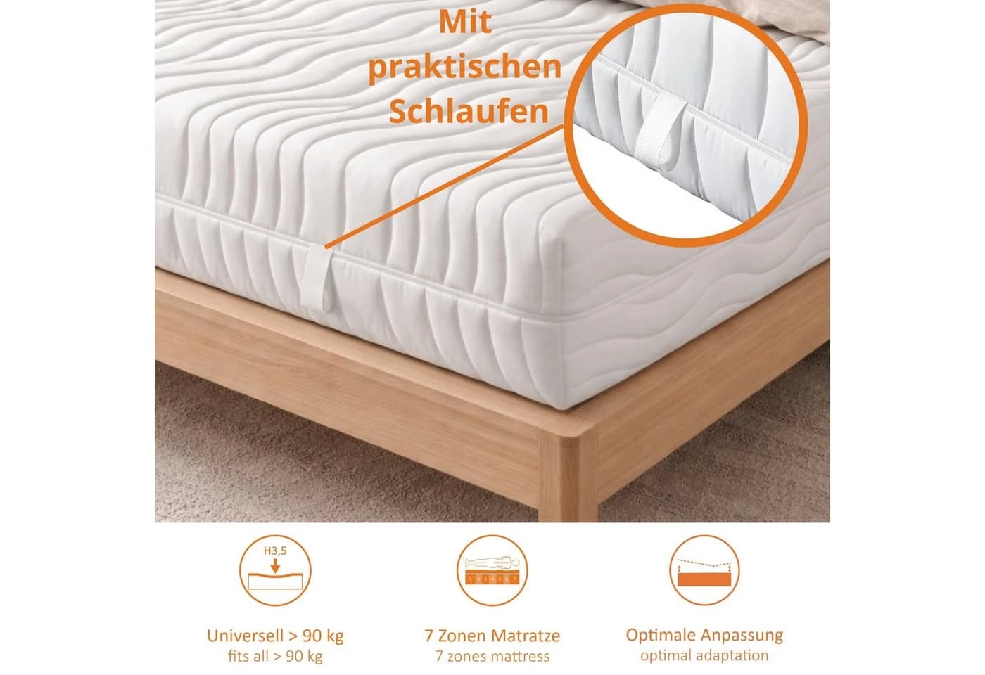 Komfortschaummatratze Innovation 400 XXL, 25 cm hoch, mit Viscoauflage, Bezug waschbar - Bild 3