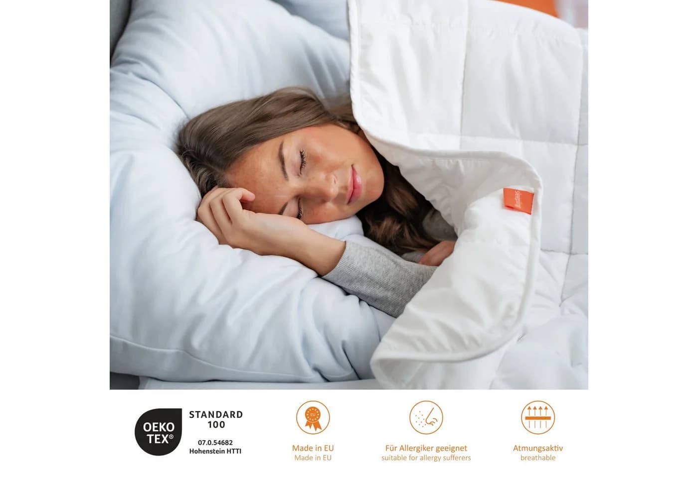 sleepling Kopfkissen Komfort 100 Weiß Polyester Füllung