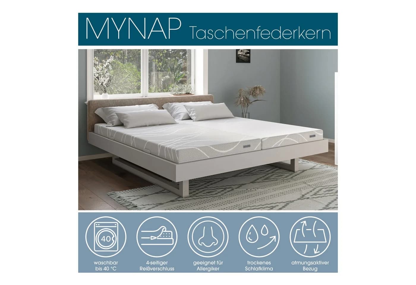 Schlaraffia myNap TFK Taschenfederkernmatratze Weiß 7-Zonen - Bild 3