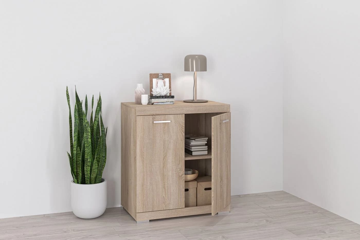 FMD Kommode Bristol Eichefarben mit Verstellbaren Böden
