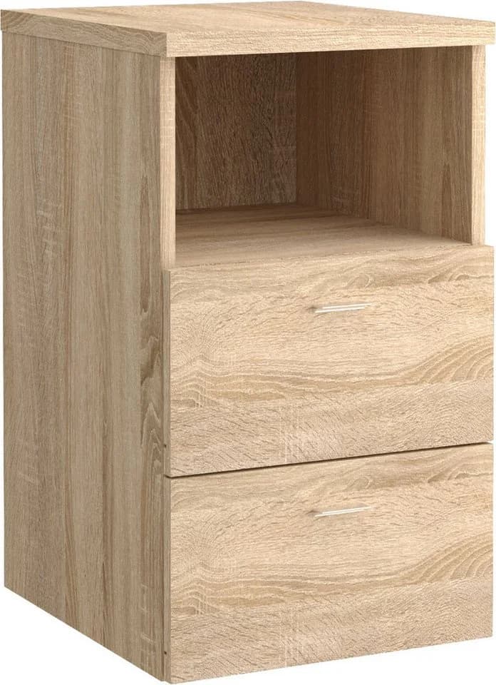 FMD Nachtkonsole Suva Braun Holzwerkstoff 2 Schubkästen