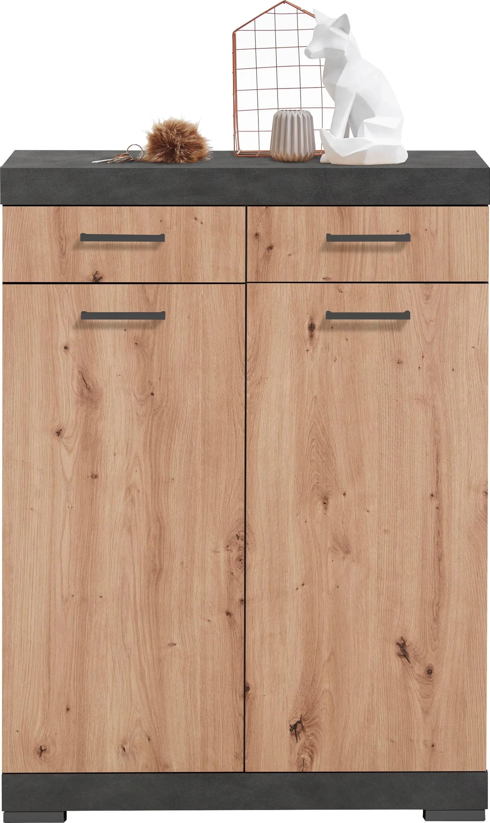 FMD Garderobenschrank Artisan Eiche mit Schubladen