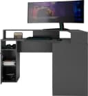 FMD Eckschreibtisch Zocker 2 Gamingtisch Anthrazit Weiß Bild 1