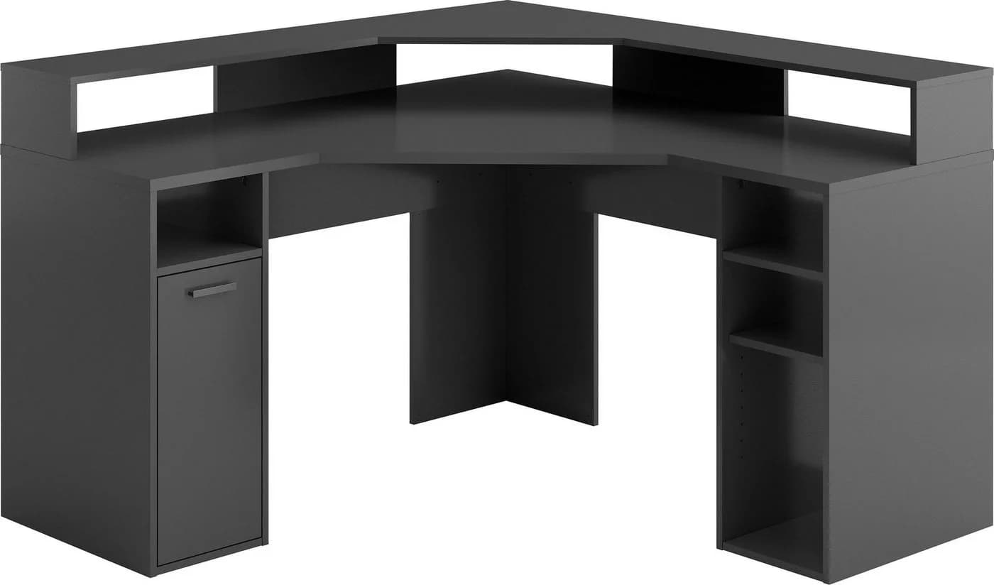 FMD Eckschreibtisch Zocker 2 Gamingtisch Anthrazit Weiß - Bild 3