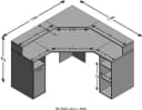 FMD Eckschreibtisch Zocker 2 Gamingtisch Anthrazit Weiß Bild 4