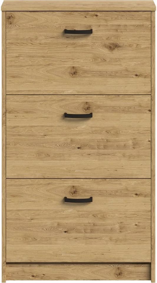 FMD Schuhschrank Step 3 Beige 3 Klappen