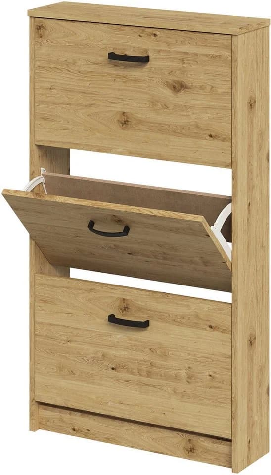 FMD Schuhschrank Step 3 Beige 3 Klappen - Bild 4