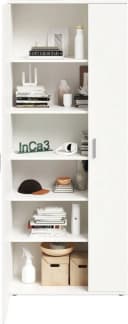 FMD Mehrzweckschrank Inca 3 Weiß Perl mit Spiegel Bild 2
