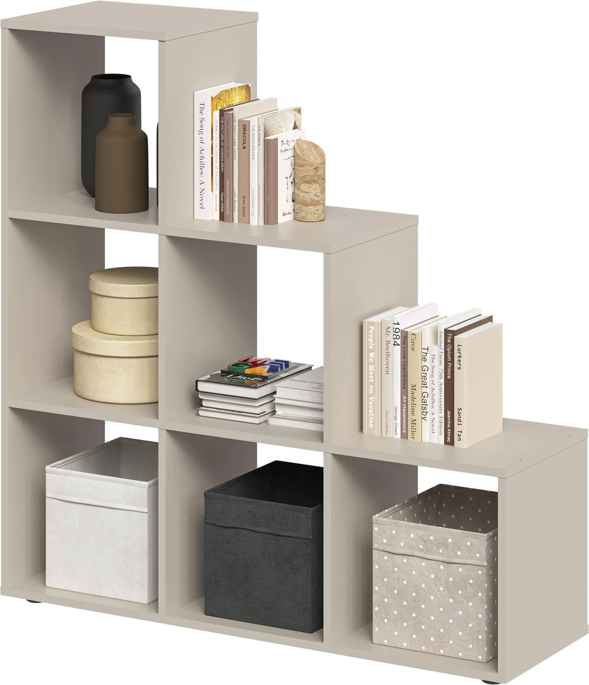 FMD Raumteilerregal Mega 2 Beige 6 Fächer