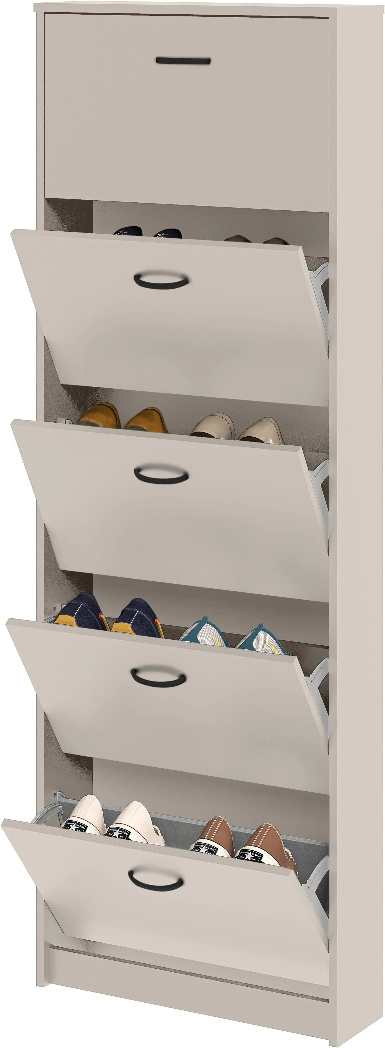 FMD Schuhschrank Step 5 mit 5 Klappen Beige Holzwerkstoff