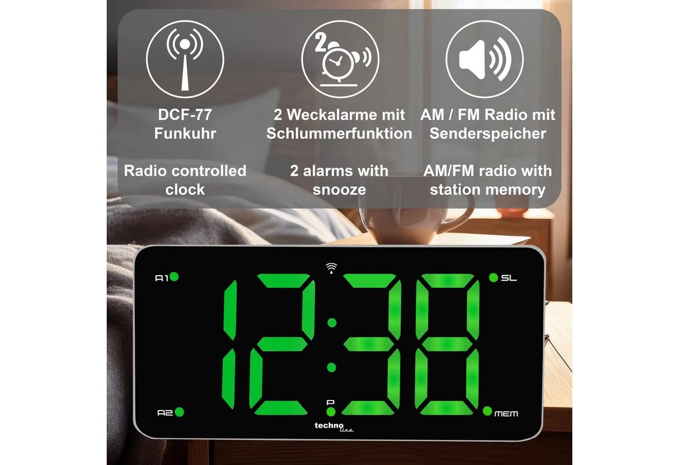 Technoline Radiowecker WT 486 Schwarz Funk-Radio mit Sleep Timer - Bild 4