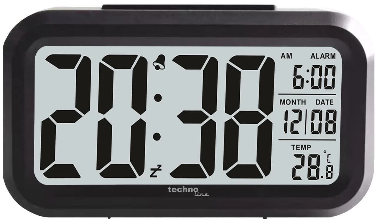 Technoline Quarzwecker WT400 Schwarz Digitaluhr