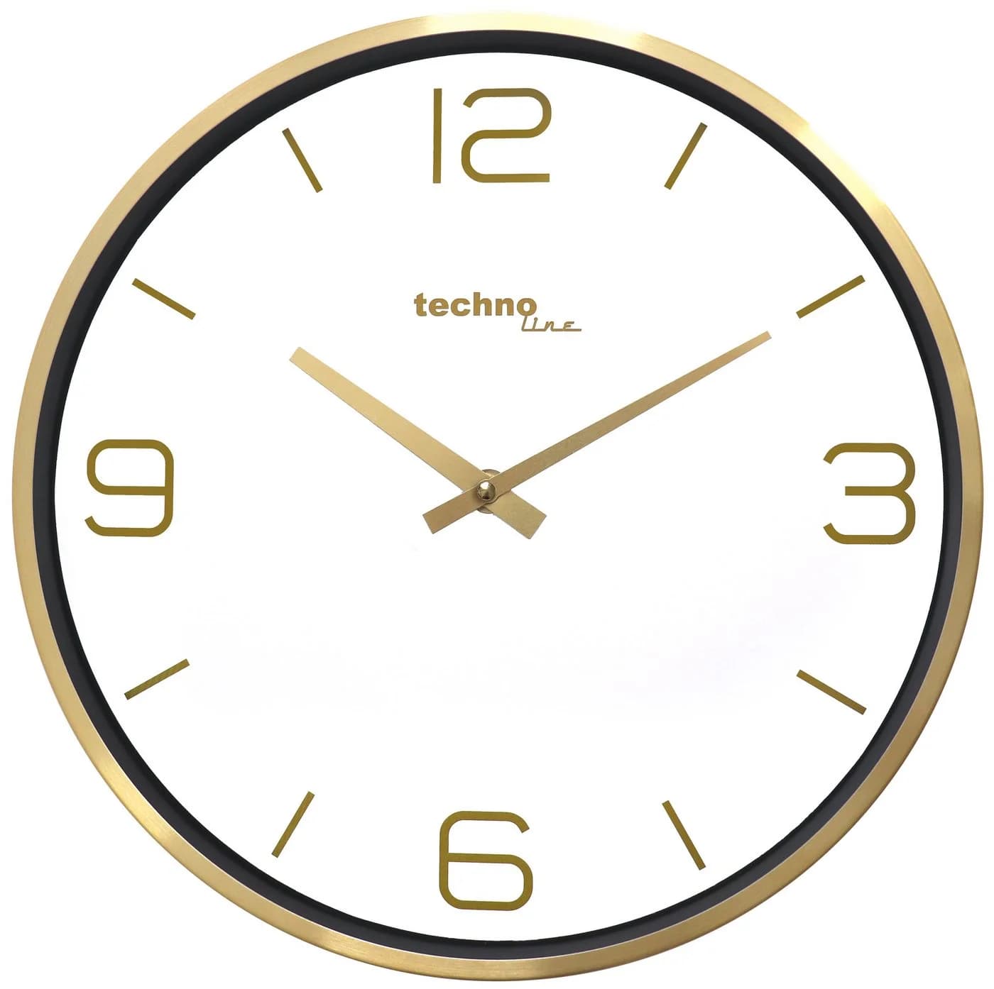 technoline Wanduhr WT 7280 Goldfarben Moderner Metallrahmen - Bild 2
