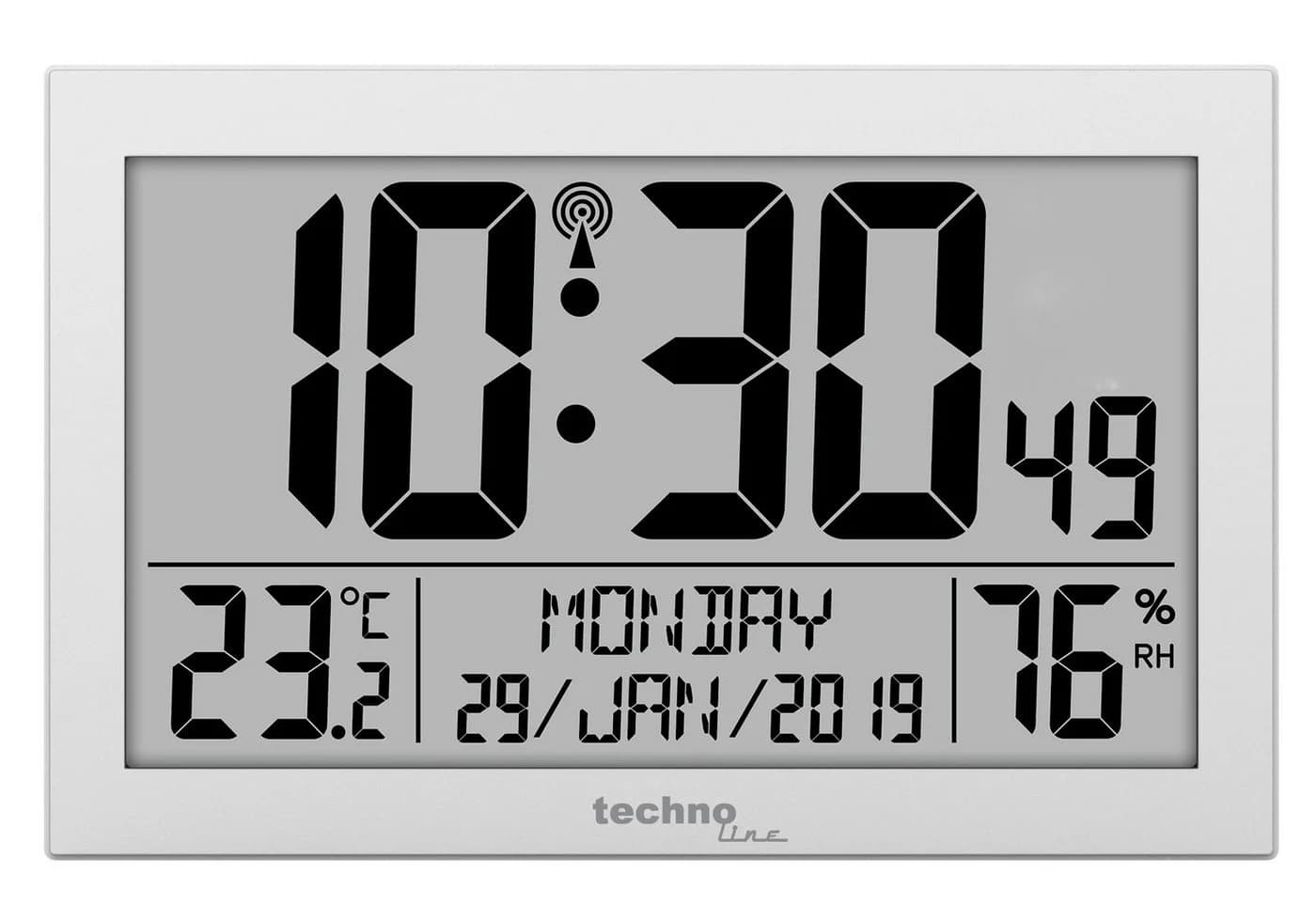 technoline Funkwanduhr WS 8016 Silber mit Temperatur- und Luftfeuchteanzeige - Bild 2