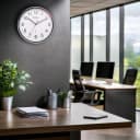 technoline Funkwanduhr WT 8030 Silber Glas Kunststoff Bild 1