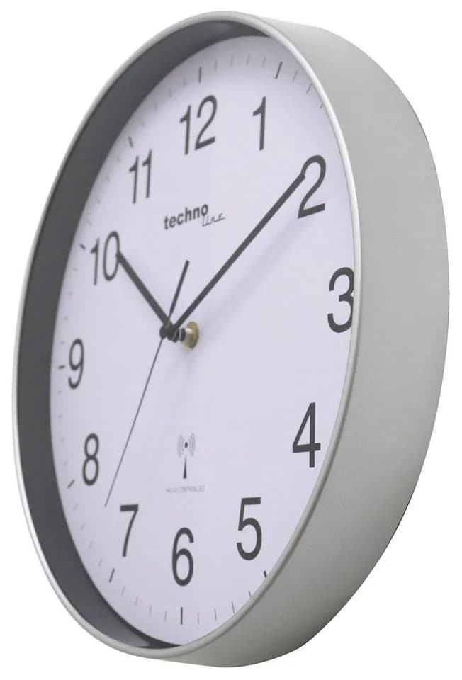 technoline Funkwanduhr WT 8030 Silber Glas Kunststoff - Bild 4