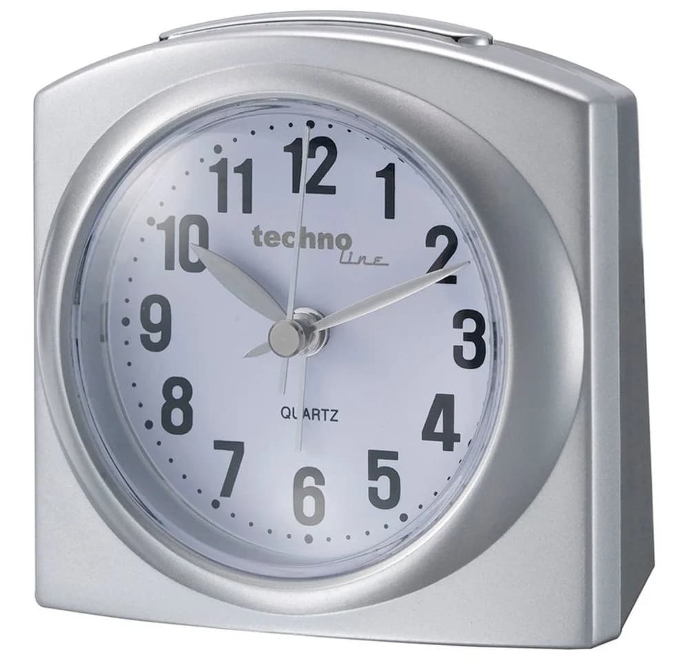 technoline Wecker Modell L mit Beleuchtung Silber