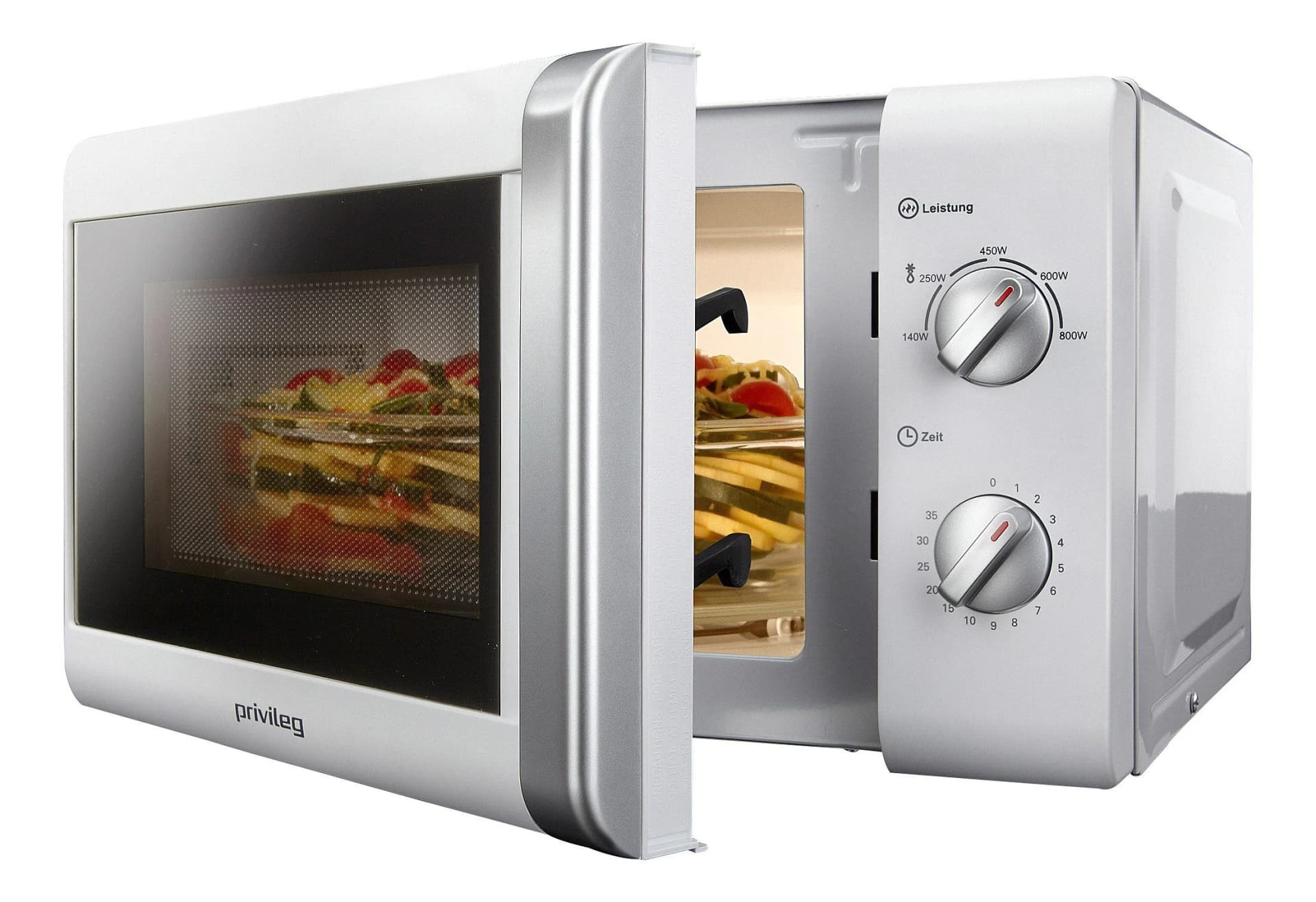 Privileg Mikrowelle 148438 Silber 800 Watt 20 Liter