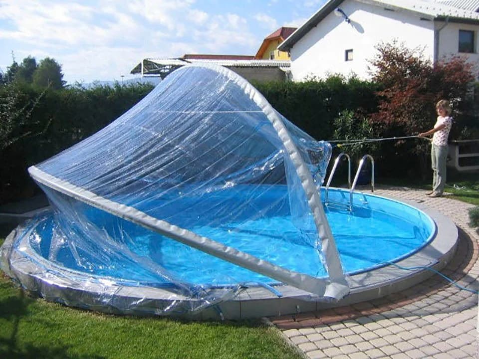 KWAD Cabrio Dome Poolverdeck Transparent für runde Pools