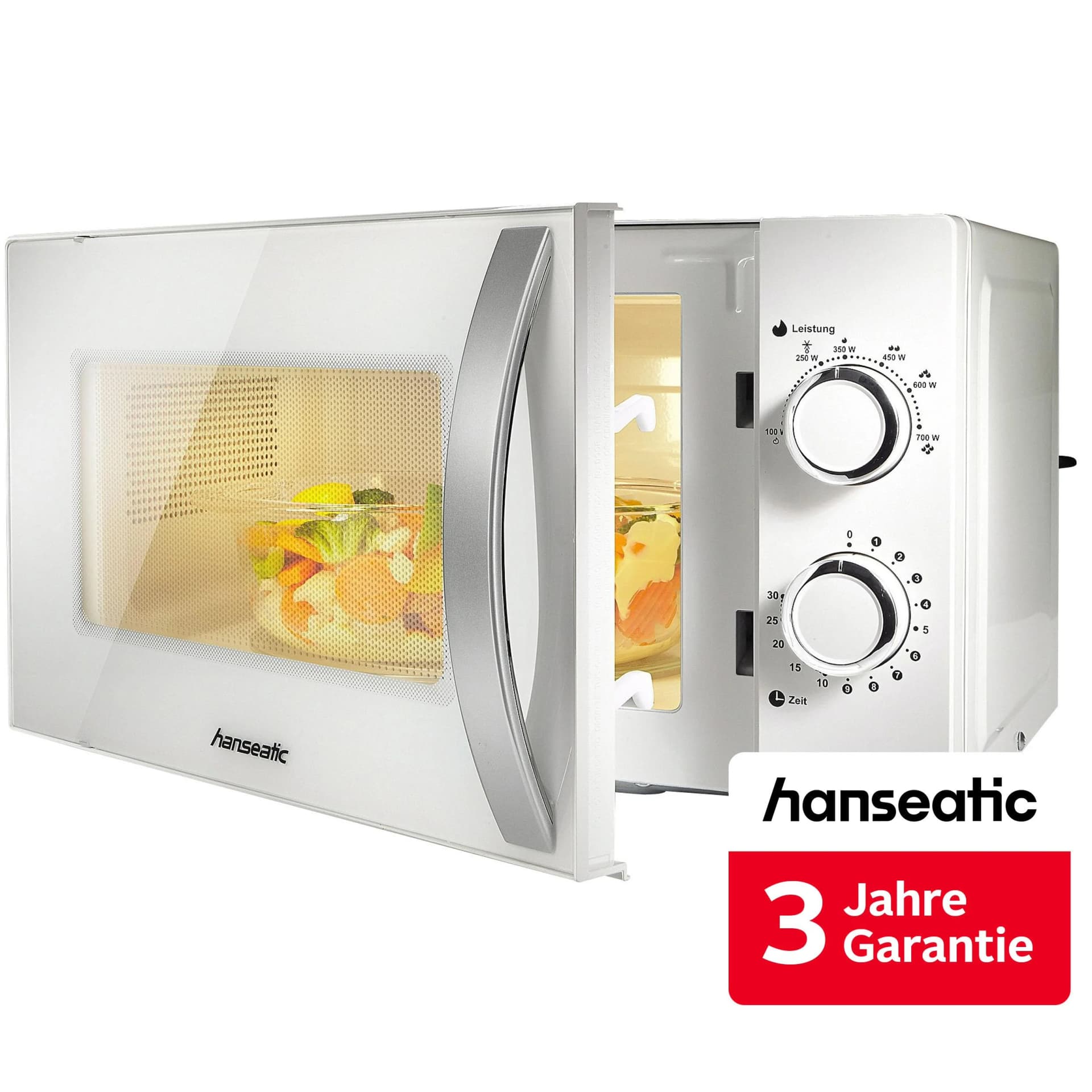 HANSEATIC Mikrowelle weiß 20 Liter 700 Watt