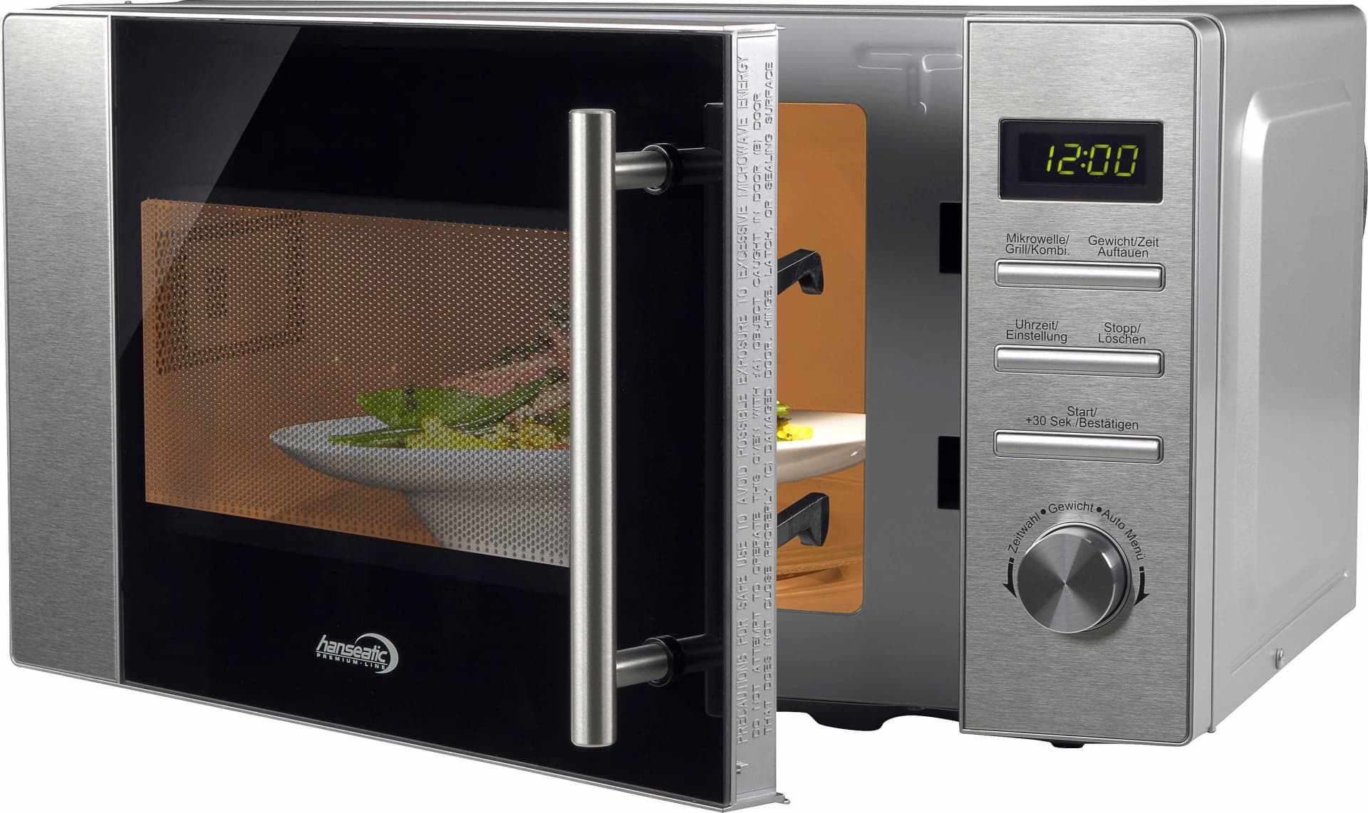 Hanseatic Mikrowelle 656920 Silber 800 Watt 1000 Watt Grill