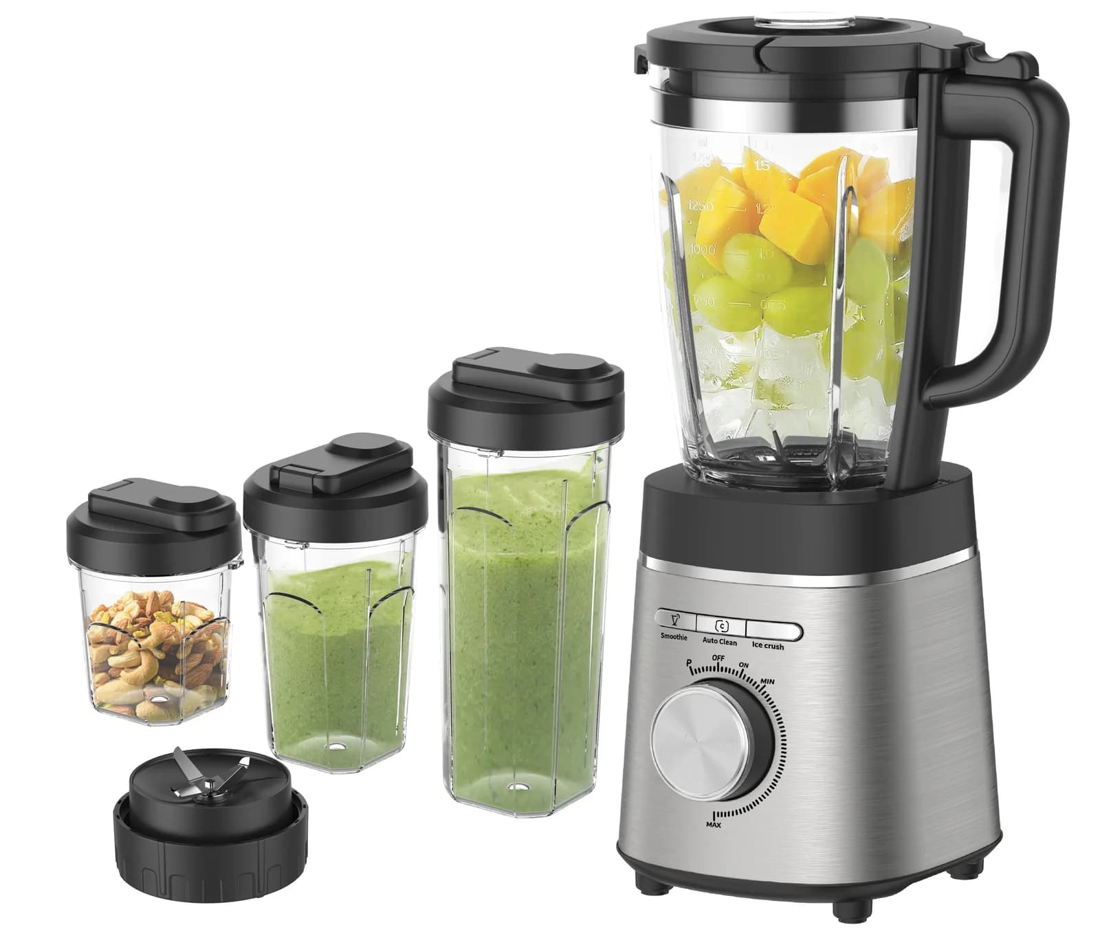 HANSEATIC Standmixer HBL14001175SD silber 1400W 1,75L mit Ice Crusher
