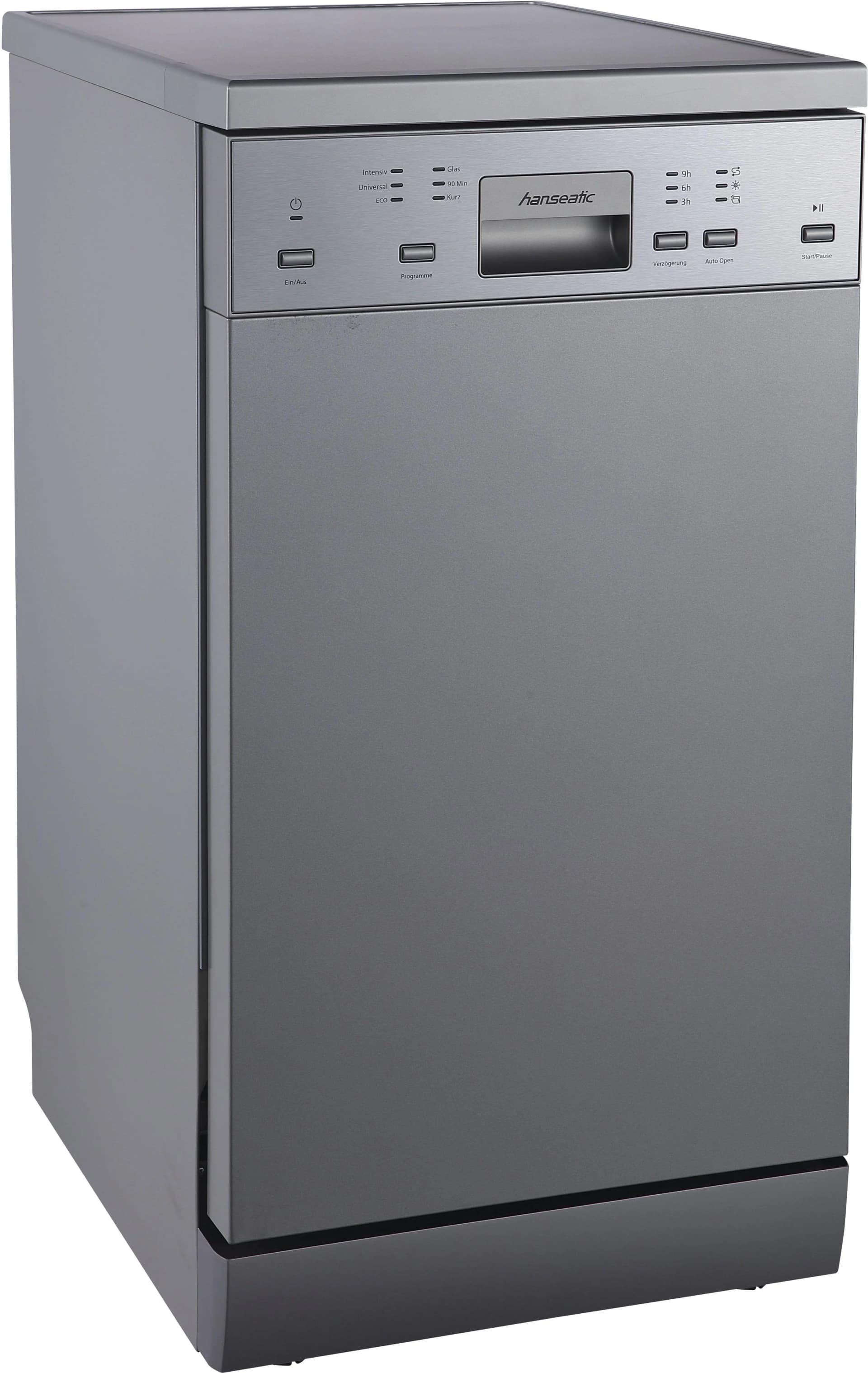 HANSEATIC Standgeschirrspüler HG4585D107610HS Silber AutoOpen-Trocknung