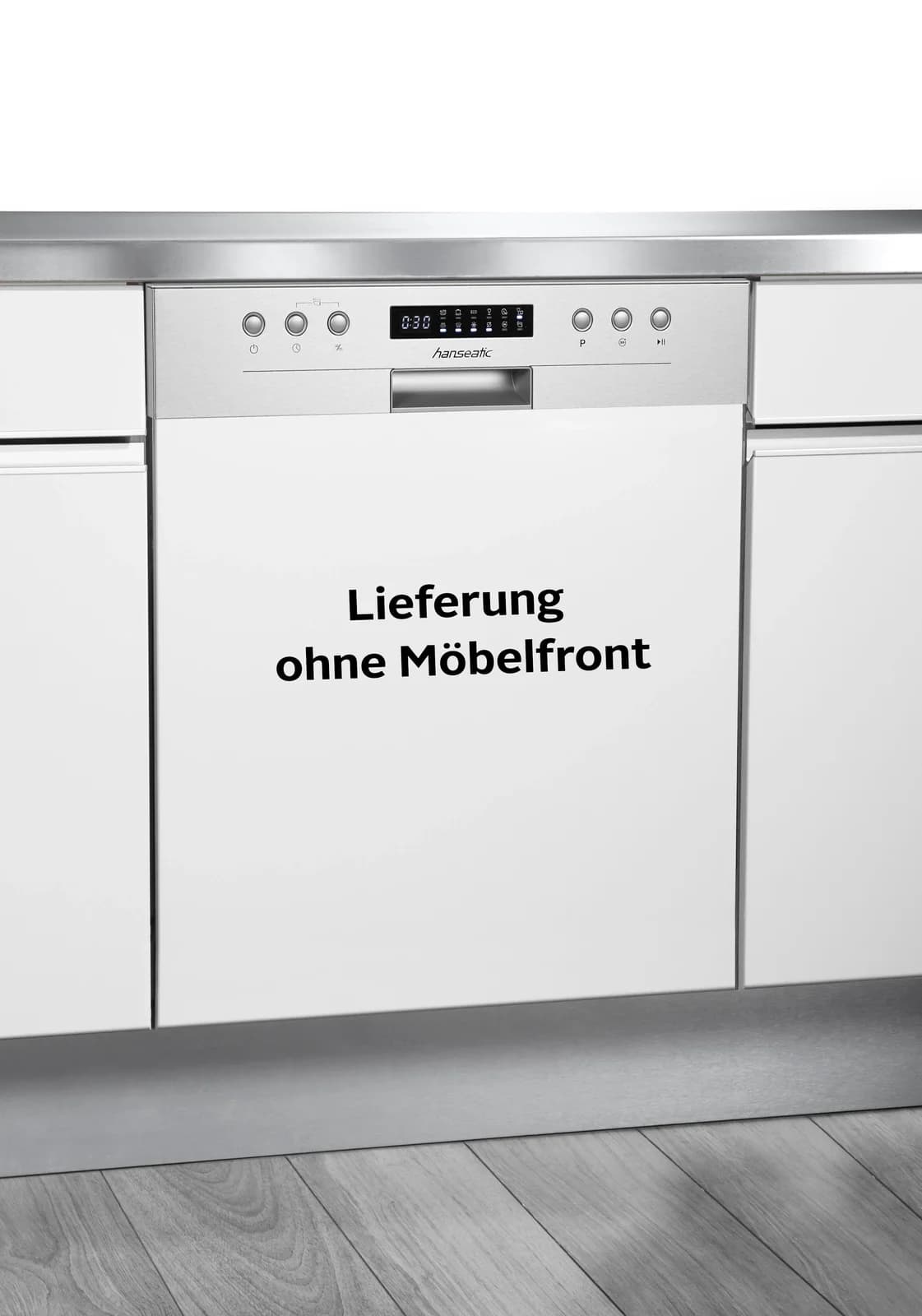 HANSEATIC Geschirrspüler teilintegrierbar AutoOpen-Trocknung Silber