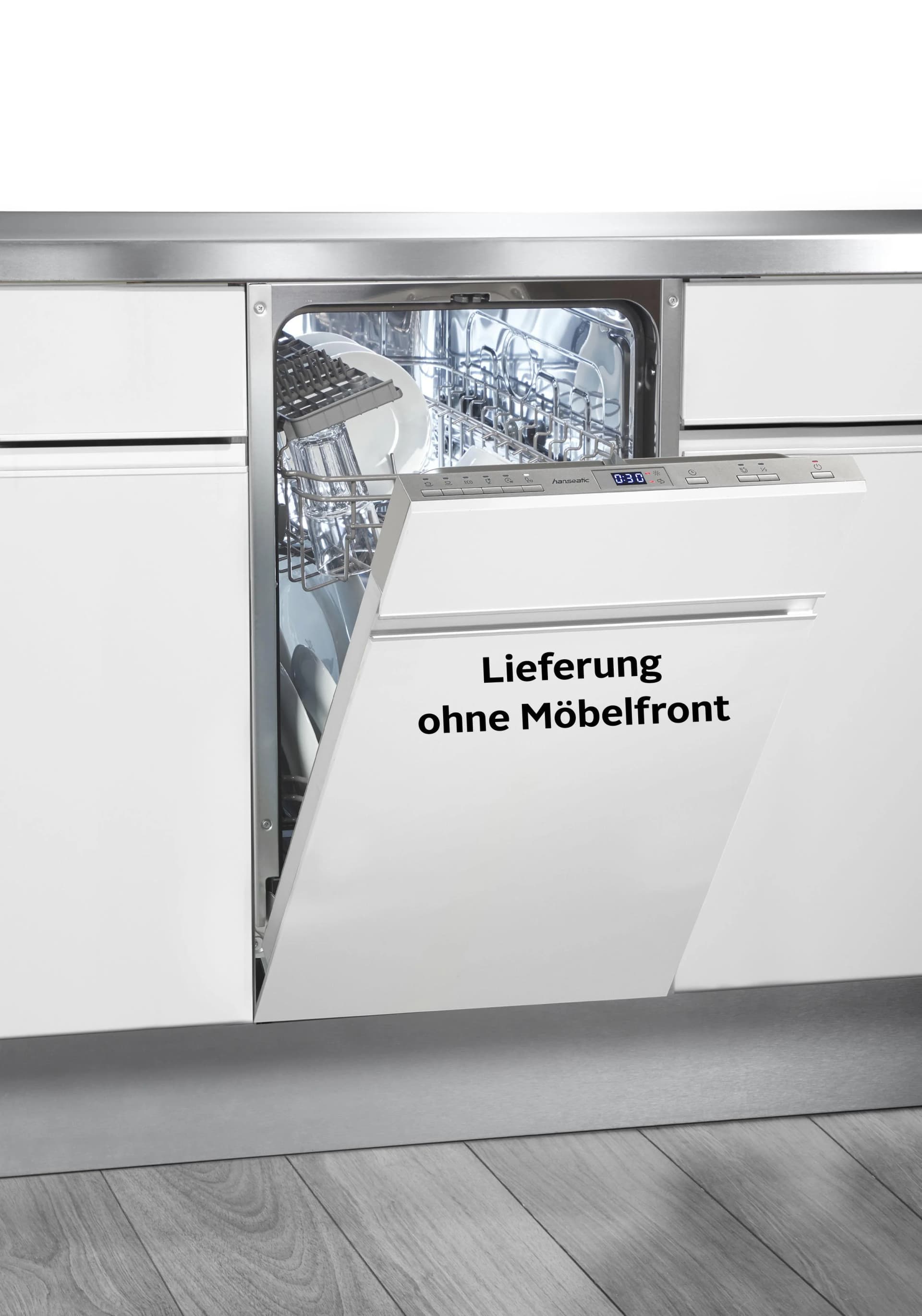 HANSEATIC Geschirrspüler Vollintegrierbar Silber