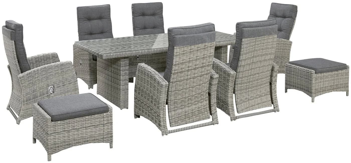 Garten-Essgruppe KONIFERA Monaco Grau Polyrattan - Bild 3