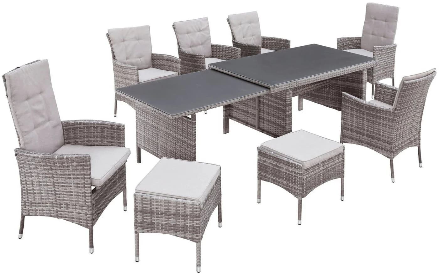 KONIFERA Garten-Essgruppe Parla 21-tlg. Brau Grau Polyrattan - Bild 3