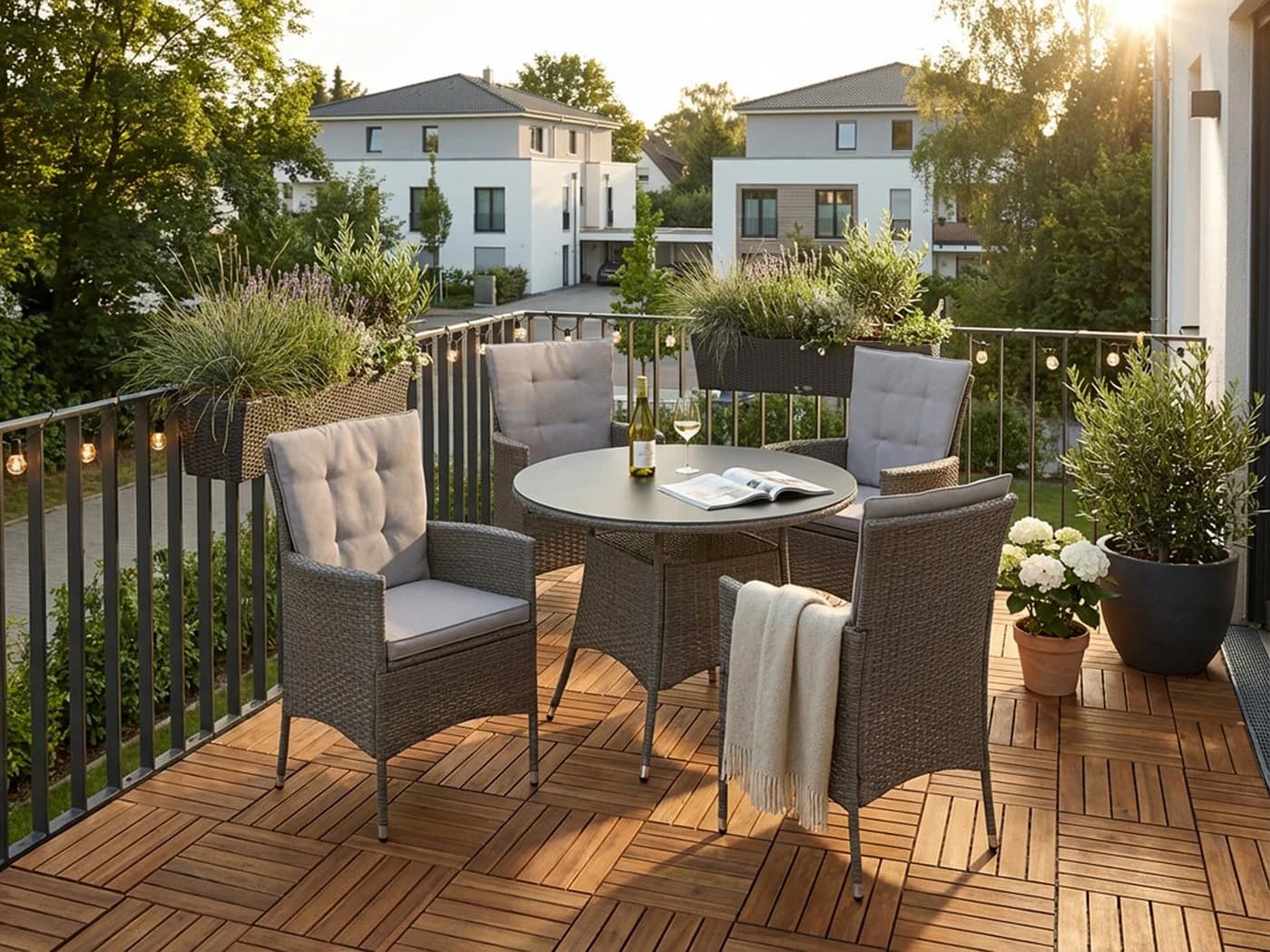 KONIFERA Garten-Essgruppe Mailand 13-tlg. Grau/Braun Polyrattan - Bild 2