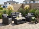 KONIFERA Gartenlounge-Set St. Tropez 11-tlg. Schwarz Anthrazit Polyrattan Bild 2