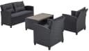 KONIFERA Gartenlounge-Set St. Tropez 11-tlg. Schwarz Anthrazit Polyrattan Bild 3