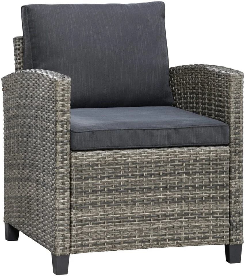 KONIFERA Gartenlounge-Set Amsterdam 16-tlg. Anthrazit Polyrattan - Bild 5