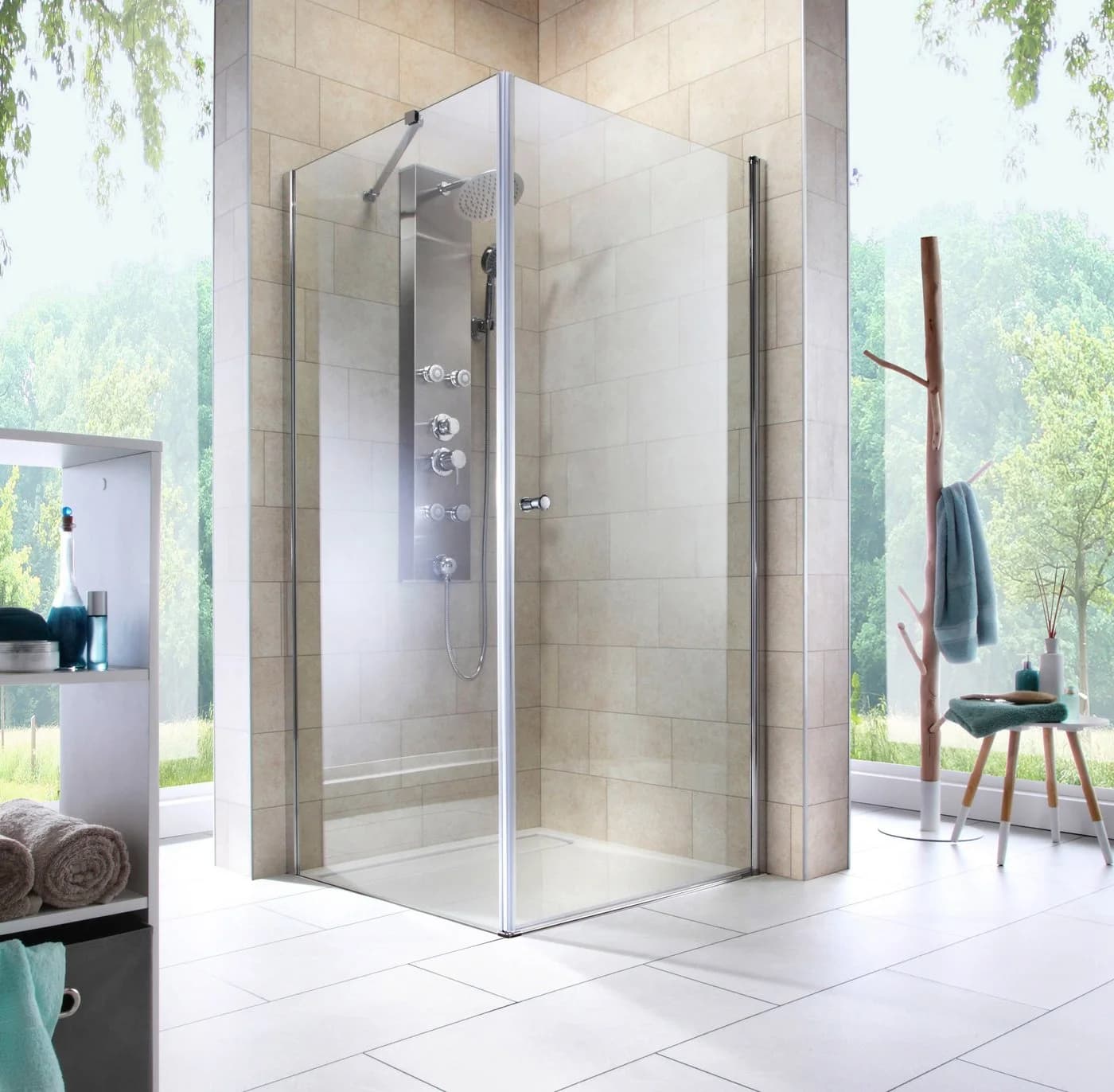 WELLTIME Eckdusche Florenz 2.1 Grau Chrom Modern - Bild 2