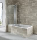 welltime Badewannenaufsatz Nassau 2-tlg. Glas Faltwand Silber Bild 1