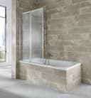welltime Badewannenaufsatz Nassau 2-tlg. Glas Faltwand Silber Bild 2