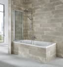 welltime Badewannenaufsatz Nassau 2-tlg. Glas Faltwand Silber Bild 3