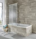 welltime Badewannenaufsatz Nassau 2-tlg. Glas Faltwand Silber Bild 4
