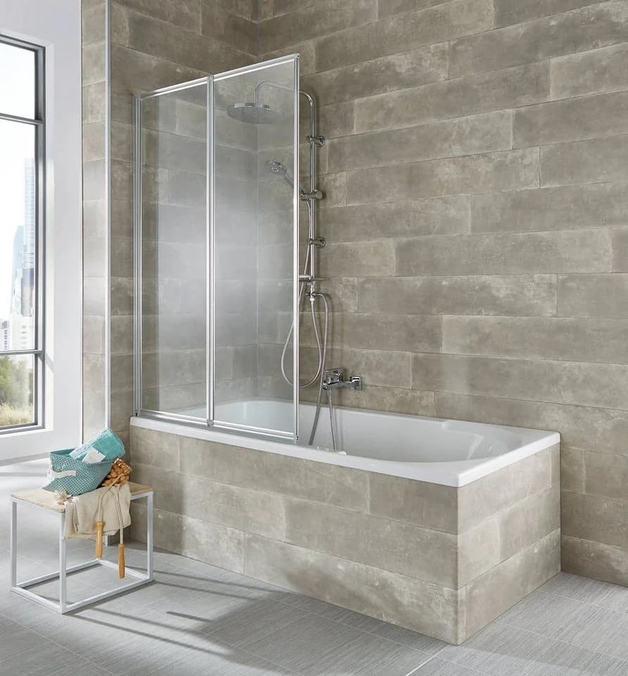 welltime Badewannenaufsatz Nassau 2-tlg. Glas Faltwand Silber - Bild 4