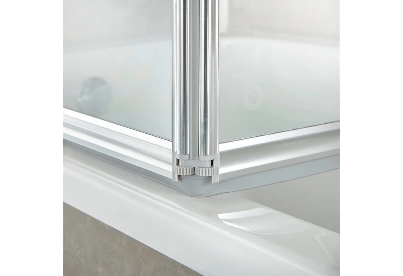 welltime Badewannenaufsatz Nassau 2-tlg. Glas Faltwand Silber - Bild 5
