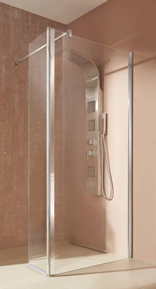 Walk-in-Dusche Mailand Grau Chrom 90x190cm