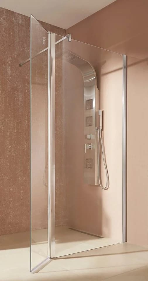 Walk-in-Dusche Mailand Grau Chrom 90x190cm - Bild 2