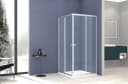 WELLTIME Eckdusche Trento Grau Silber Schiebetüren Bild 2