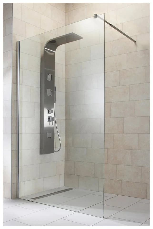 Welltime Walk-in-Dusche Tropea light Chromfarben Glas