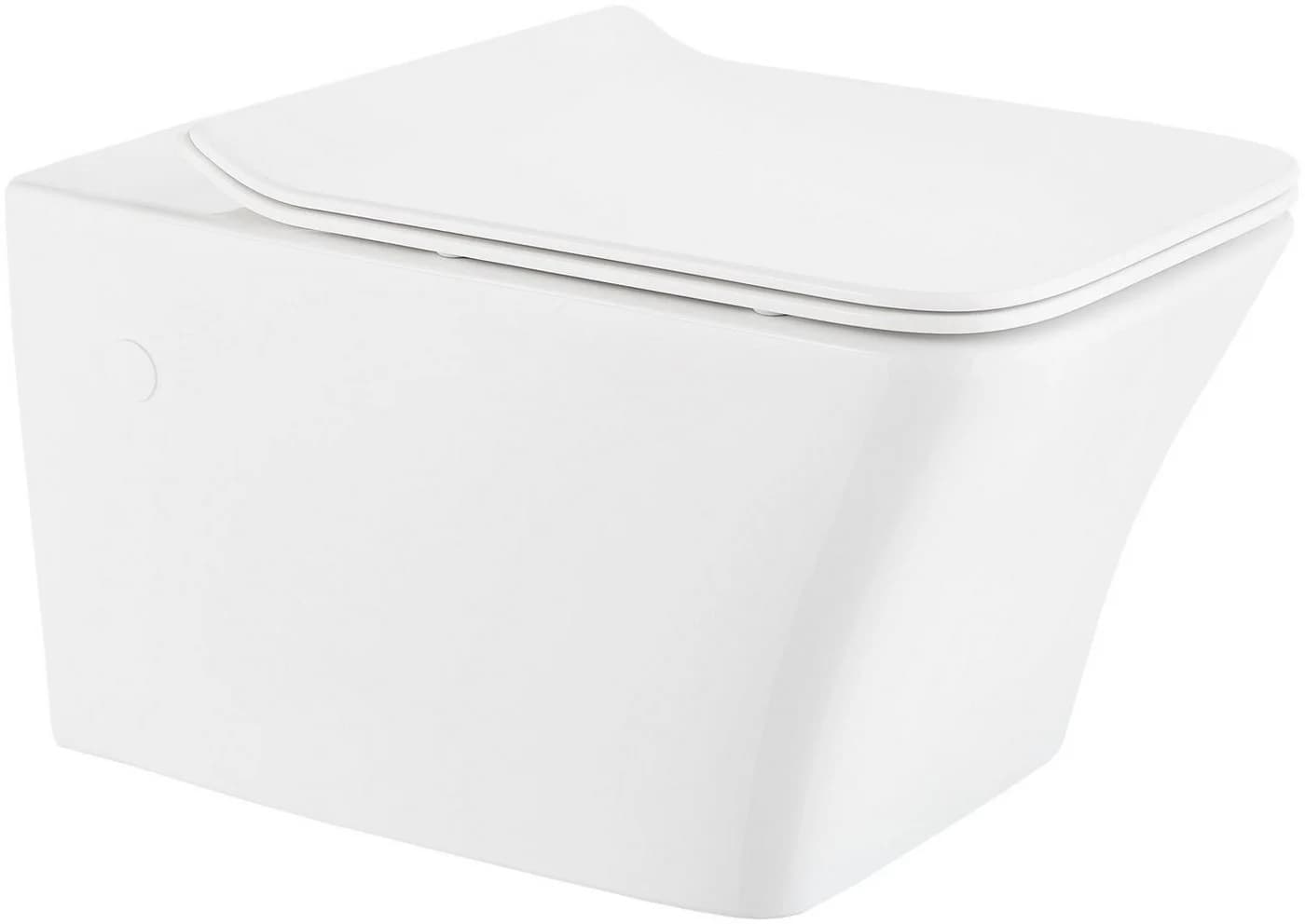 welltime Tiefspül-WC Trento eckig, wandhängend, spülrandlos, inkl. Toiletten-Sitz mit SoftClose