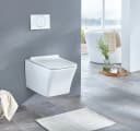 welltime Tiefspül-WC Trento eckig, wandhängend, spülrandlos, inkl. Toiletten-Sitz mit SoftClose Bild 2