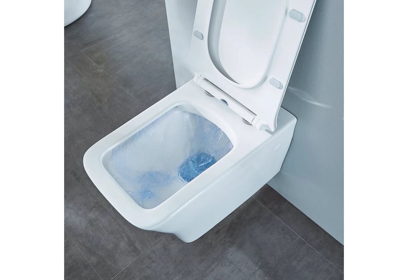 welltime Tiefspül-WC Trento eckig, wandhängend, spülrandlos, inkl. Toiletten-Sitz mit SoftClose - Bild 3