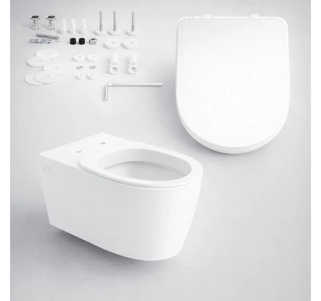 welltime Tiefspül-WC Vigo Wandhängend Spülrandlos inkl. WC-Sitz Softclose - Bild 5